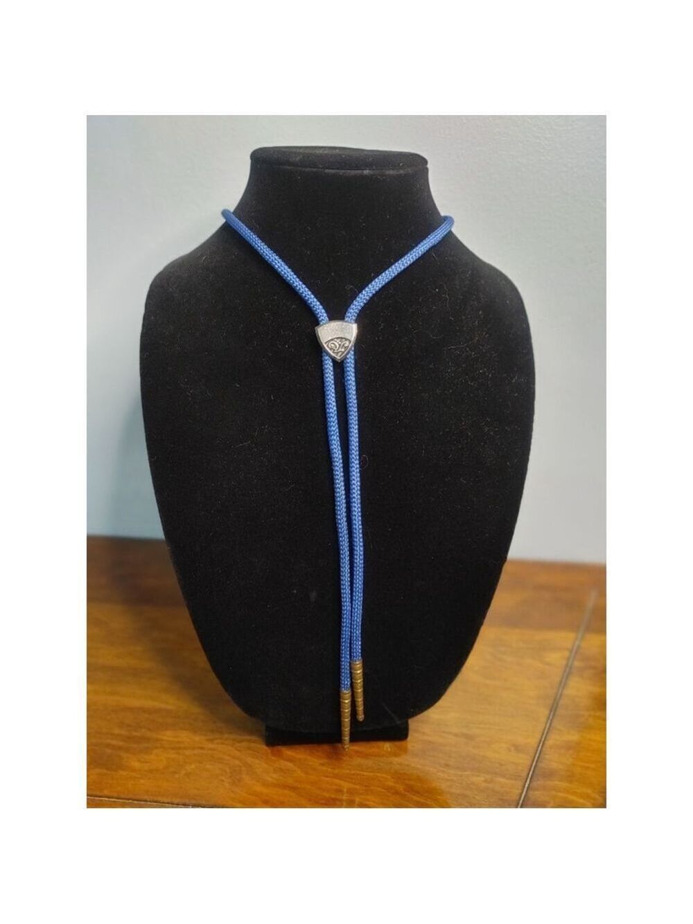 Men's Unbranded Blue Bolo Tie with Gold Tips, One Size